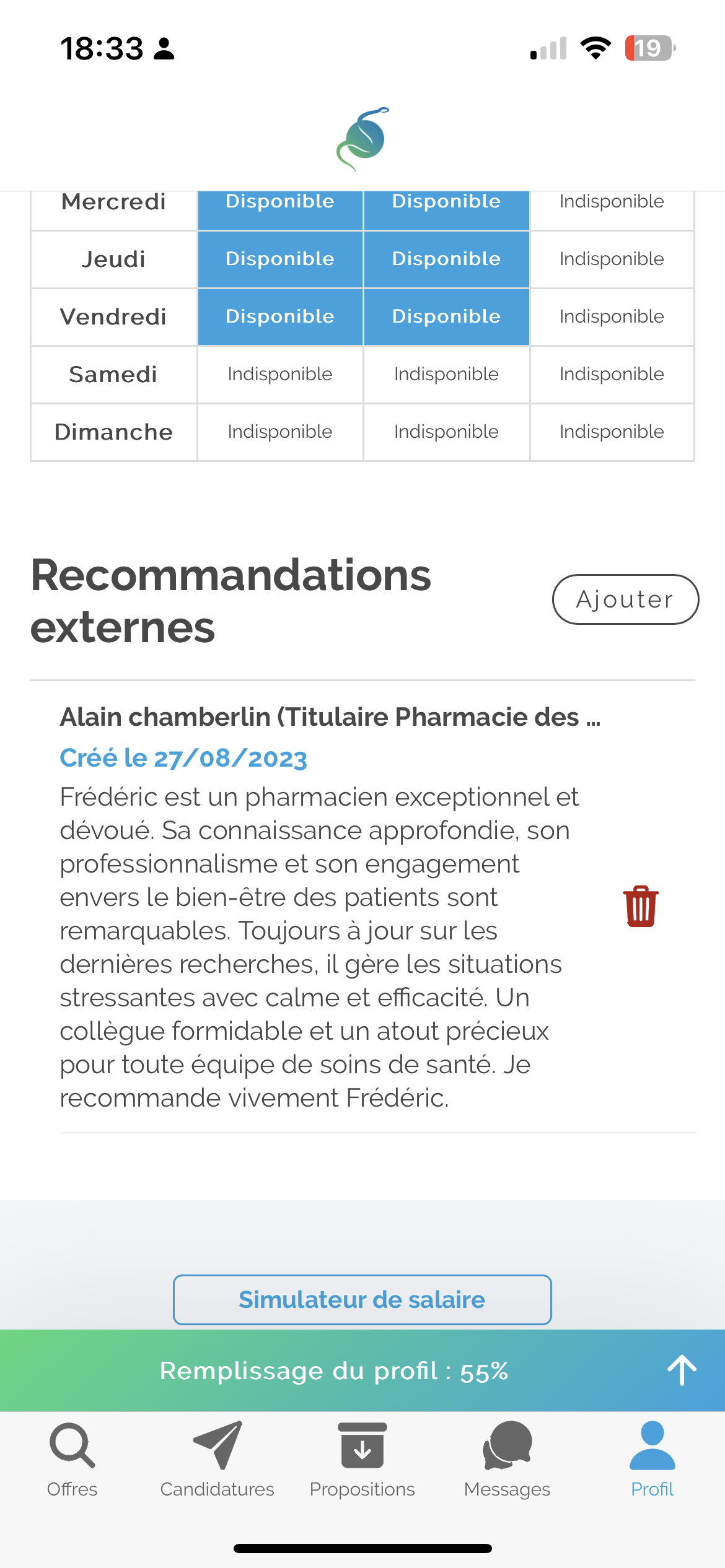 Demander une recommandation