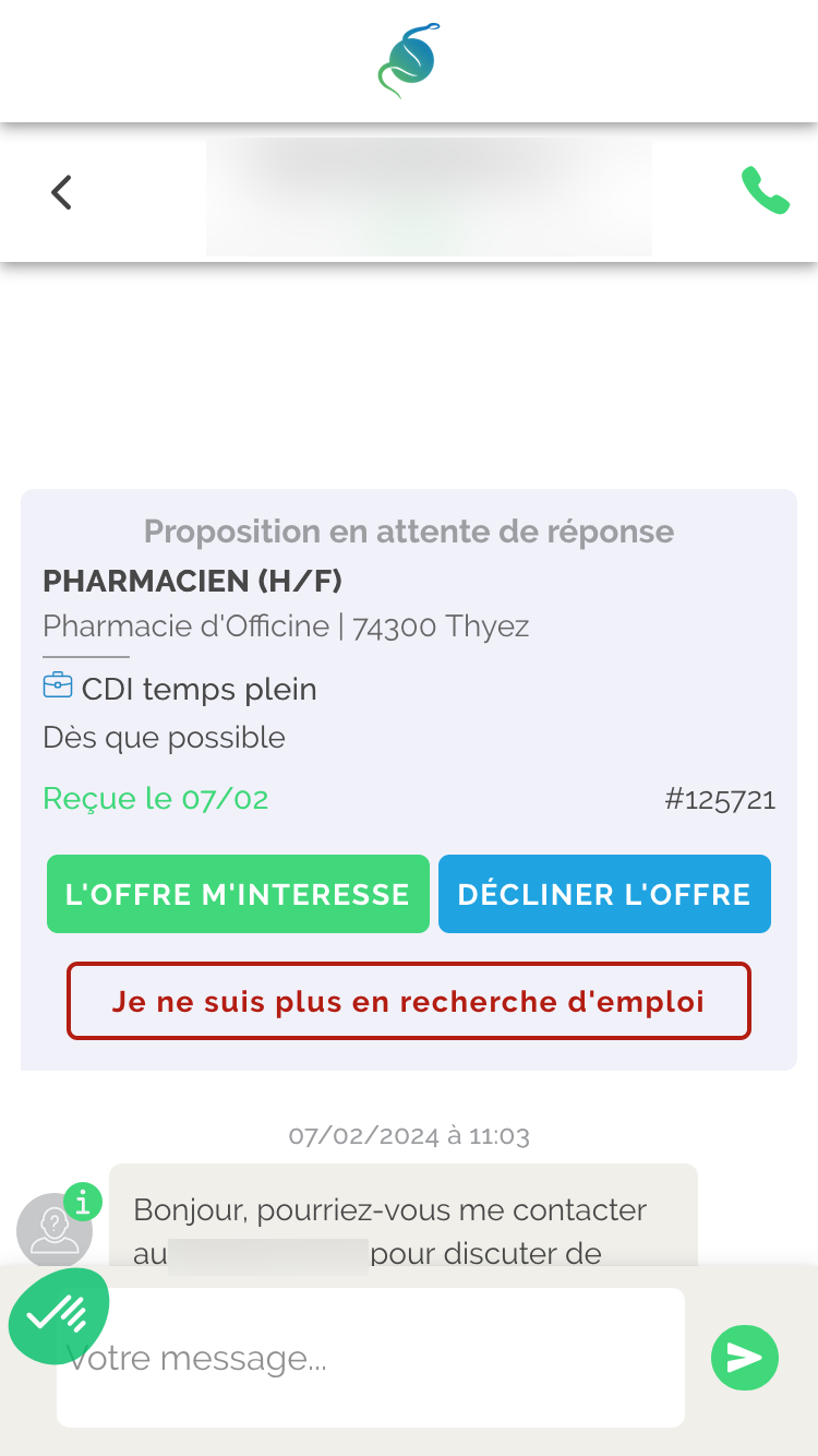 Propositions dans la messagerie