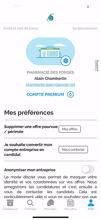 Modifier vos coordonnées depuis l’application mobile