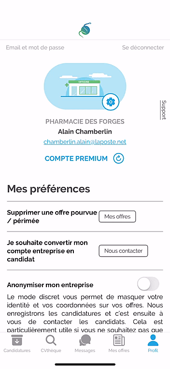 Démo anonymisation sur l'application